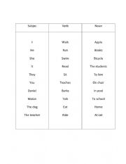 English Worksheet: Word order exercise 