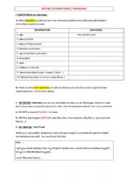 English Worksheet: Getting started - Interviews