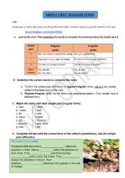 English Worksheet: PAST SIMPLE: REGULAR VERBS