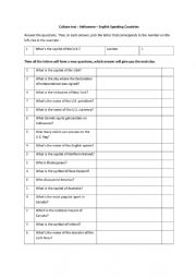 English Worksheet: Culture Quiz - Halloween - English Speaking Countries