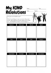 English Worksheet: My Kind Resolutions