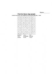 English Worksheet: Find the Stone Age people