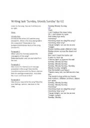 English Worksheet: U2 - Sunday, bloody Sunday (writing task)