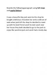 English Worksheet: Rewrite the paragraph