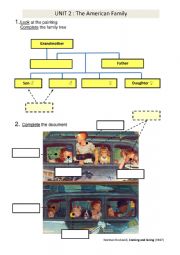 English Worksheet: The Family Vocabulary - Norman Rockwell 