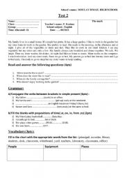 English Worksheet: Common core global test 2nd unit/ in Morocco