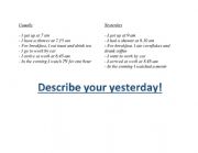English Worksheet: Past simple routine