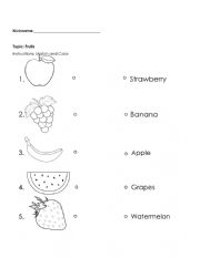 English Worksheet: Fruits 