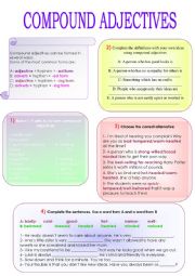 English Worksheet: Compound adjectives