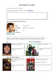 English Worksheet: New Zealand in the Media