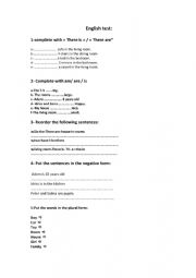 English Worksheet: 6th form English test