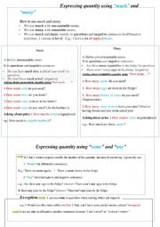 English Worksheet: countable and uncountable nouns