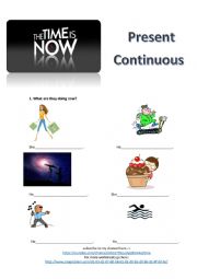 Present Continuous/Progressive worksheet lesson