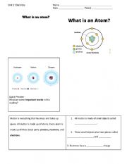 English Worksheet: What is an atom