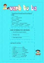 English Worksheet: The verb to Be exercises