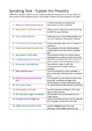 Proverbs - explanation exercise