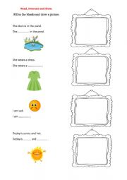 English Worksheet: Read, innovate and draw