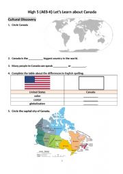 English Worksheet: Canada