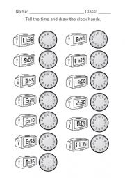 English Worksheet: What time is it?　(spoken)