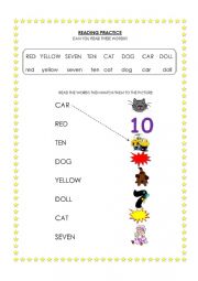 English Worksheet: Reading short words