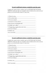 English Worksheet: Second conditional guessing game