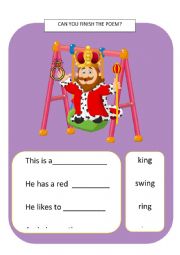 English Worksheet: Words ending with the /ng/ sound
