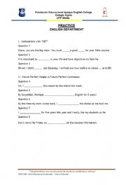 English Worksheet: Future Perfect vs Future Perfect Continuous