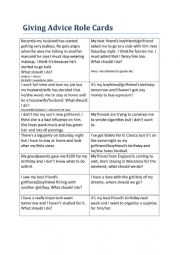 English Worksheet: Giving Advice
