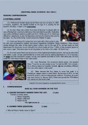 English Worksheet: LIONEL MESSI