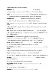 English Worksheet: CAE KEY WORD TRANSFORMATIONS