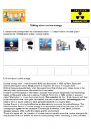 English Worksheet: Talking About Nuclear Energy