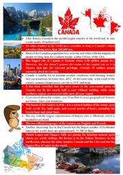 English Worksheet: CANADA & RUSSIA [reading & speaking]