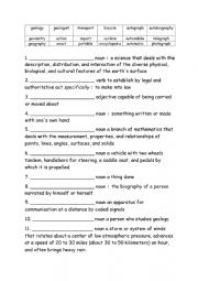 English Worksheet: Grade Five Spelling Definitions Week 28