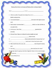 English Worksheet: Future perfect, Future continuous and Future perfect continuous B