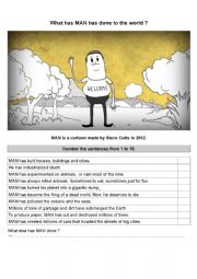 English Worksheet: MAN A Steve Cutts Cartoon