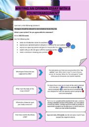 English Worksheet: WRITING AN OPINION ESSAY WITH A COUNTERARGUMENT [3]