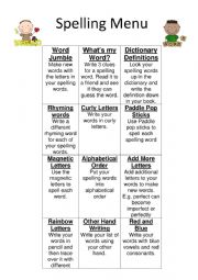 Spelling Menu