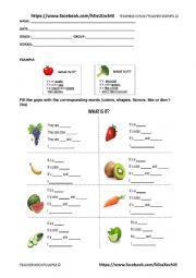 English Worksheet: Fruit and Veggie