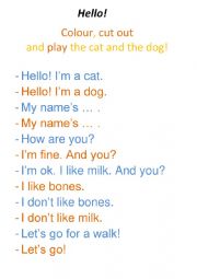 English Worksheet: Colour, cut out and play