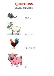 English Worksheet: animals
