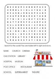 Places word search