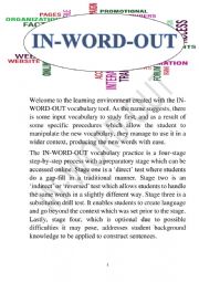 English worksheet: IN-WORD-OUT FOR �A�