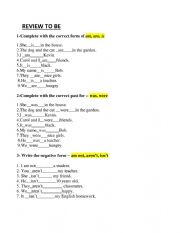 English Worksheet: Review_to_be