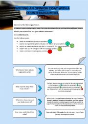 English Worksheet: WRITING AN OPINION ESSAY WITH A COUNTERARGUMENT [4]