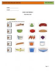 English Worksheet: FAMILY AND FRIENDS 1  - FINAL PAPER TEST