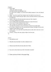 English Worksheet: reading James and Giant peach vocabulary chapter3