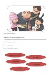 English Worksheet: Movie Session: Despicable Me