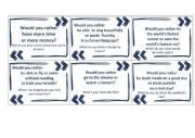 English Worksheet: Speaking Cards