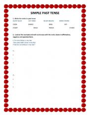 English Worksheet: SIMPLE PAST TENSE