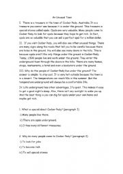 English Worksheet: An unseen